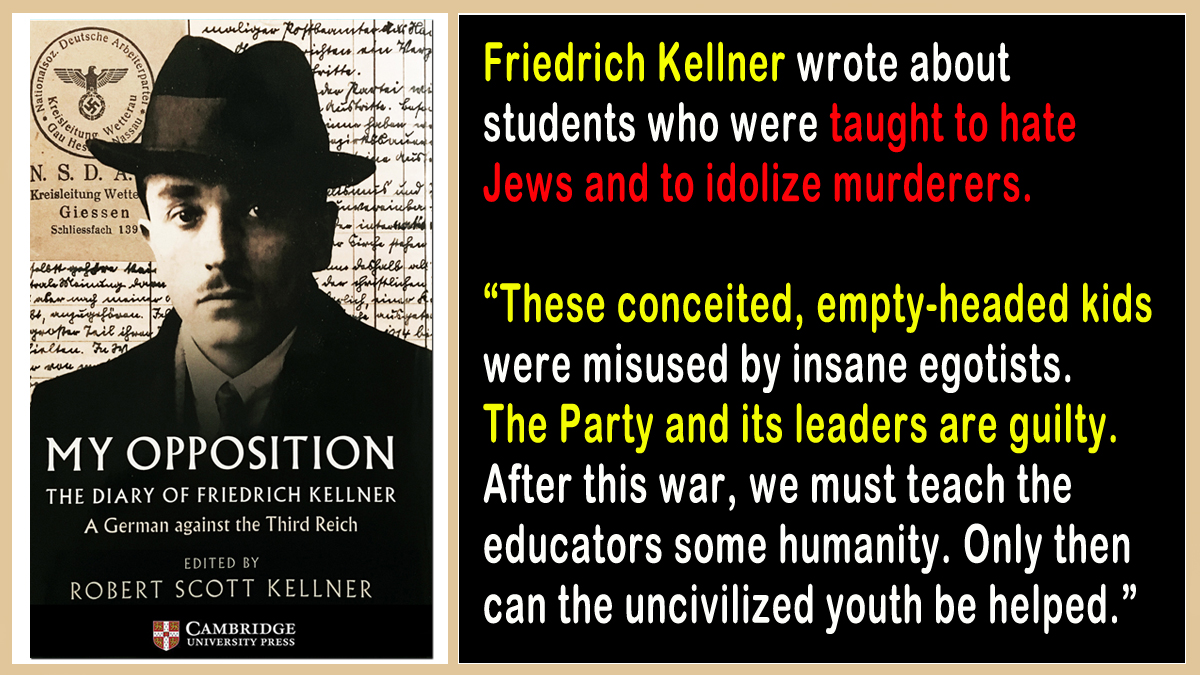 #Antisemites in the #DemocraticParty have resurrected the #ThirdReich.

#Friedrich Kellner wrote in his diary about #students brainwashed to hate #Jews & to love vicious #murderers:

'The youth have been contaminated through and through by the evil spirt of Hitler.'

#WWII #WWIII