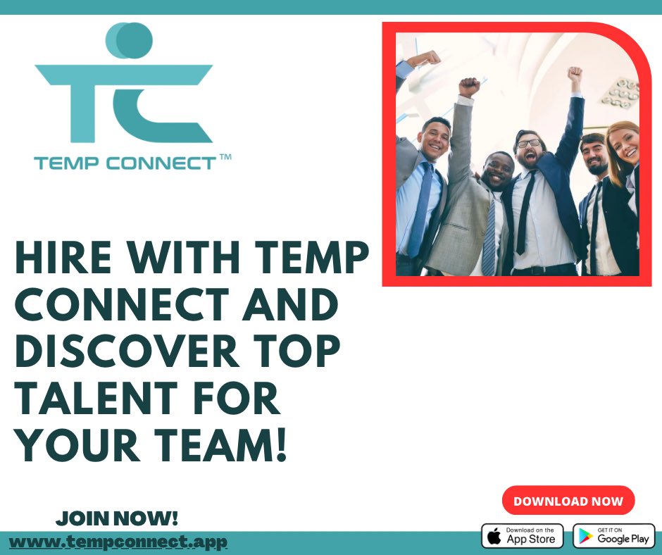 With Temp Connect, you’ll gain access to a diverse pool of skilled professionals ready to take on any challenge. From tech wizards to creative geniuses, we’ve got you covered. 

Join Now! tempconnect.app

#TempConnect #Hiring #Recruitment #StaffingSolutions #TopTalent