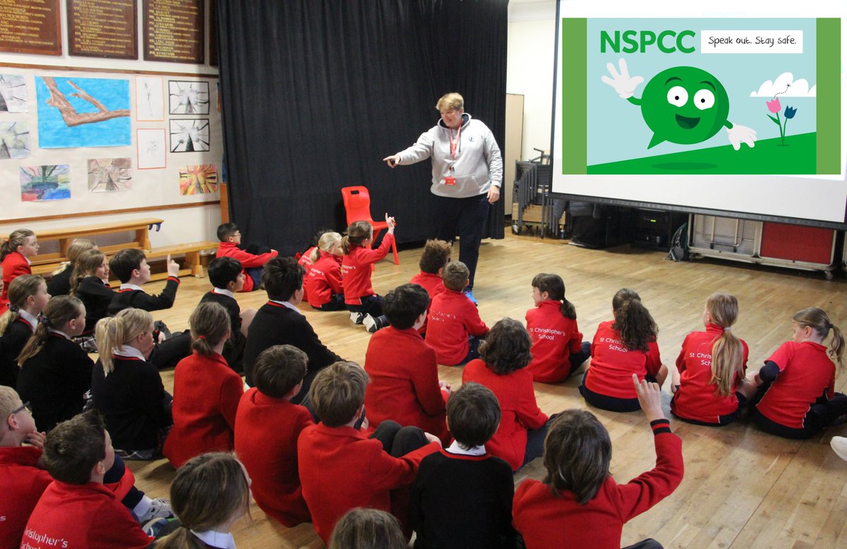 We had Assemblies this week about the work of the @NSPCC and their message of #speakoutstaysafe. #stchristophersprephove #safeguarding #NSPCC