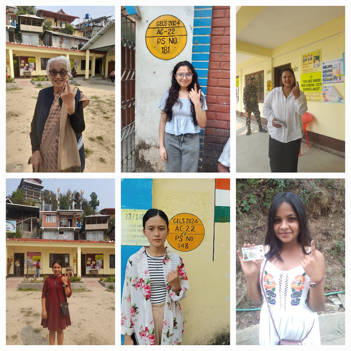 Women electors across age groups flaunt their inked fingers after voting in the #LokSabhaElections2024 at Kalimpong district of West Bengal.
#ChunavKaParv #DeskKaGarv #Election2024 #IVote4Sure

<a href="/ECISVEEP/">Election Commission of India</a>
<a href="/SpokespersonECI/">Spokesperson ECI</a>
<a href="/rajivkumarec/">Rajiv kumar</a>
<a href="/anuj_chandak/">ANUJ CHANDAK</a>
<a href="/DistrictMagist6/">District Magistrate Kalimpong</a>