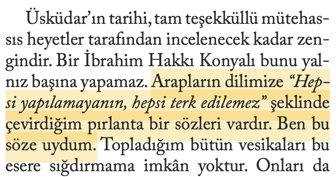 'Hepsi yapılamayanın, hepsi terk edilmez' <3 İbrahim H. Konyalı'nın 'Üsküdar' kitabının önsözünden: uskudar.bel.tr/userfiles/file…