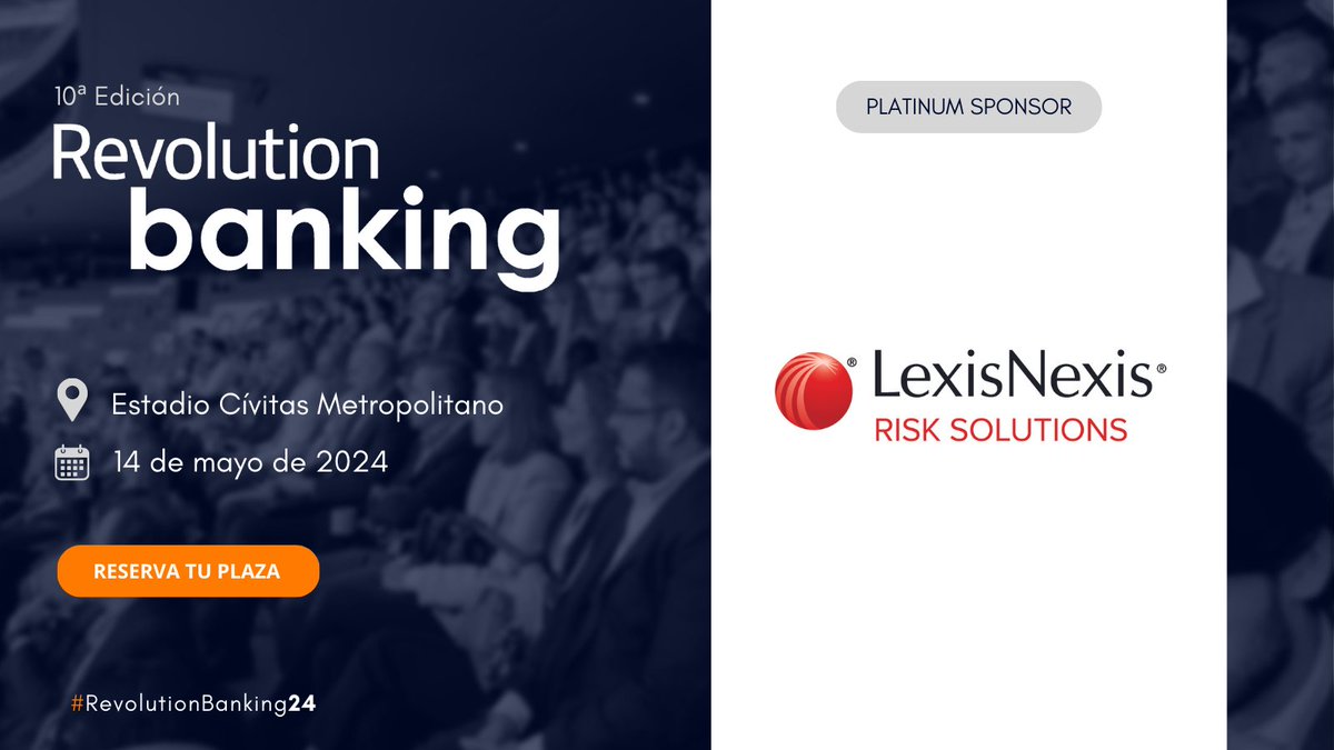 ¡Únete al Revolution Banking 2024! Descubre tendencias como la IA y el blockchain con LexisNexis Risk Solutions en el stand 3. ¡Conéctate con nosotros! #RevolutionBanking Trabajo en LexisNexis Risk Solutions bit.ly/4ddUSCg