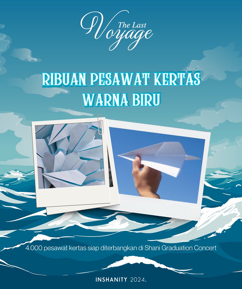 <a href="/N_ShaniJKT48/">Shani Indira</a> 𝐑𝐢𝐛𝐮𝐚𝐧 𝐏𝐞𝐬𝐚𝐰𝐚𝐭 𝐊𝐞𝐫𝐭𝐚𝐬 𝐖𝐚𝐫𝐧𝐚 𝐁𝐢𝐫𝐮

Masih banyak harapan dan mimpi <a href="/N_ShaniJKT48/">Shani Indira</a> yang siap untuk terbang jauh.

 4.000 pesawat kertas berwarna biru, akan kita terbangkan bersama pada saat lagu terakhir dinyanyikan.
Teman-teman bisa menuliskan harapannya