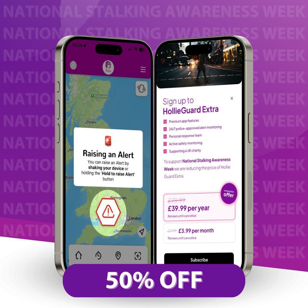 🧡 As we approach the end of #NationalStalkingAwarenessWeek, we'd like to remind you that you can upgrade your Hollie Guard subscription to include 24/7 police-approved alert monitoring for half the price.

Upgrade to #HollieGuardExtra today 👉 buff.ly/3igBgRO