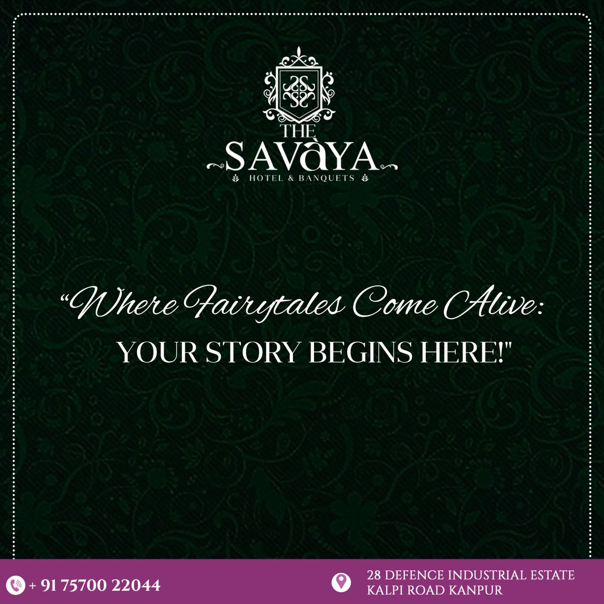 Where Fairytales Come Alive: Your Story Begins Here ✨
.
.
#CelebrationTime #EventPlanning #PartyTime #StylishCelebration #MajesticLove #TimelessTheSavaya #JoyousOccasion #ElegantDecor #TheSavaya #EventManagement #MemorableMoments #InstagramCelebration #KanpurCelebrations