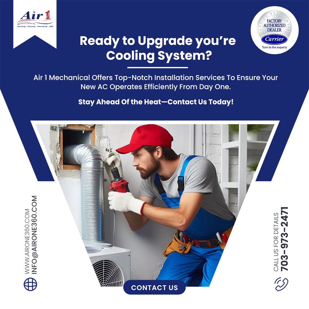 🆕❄️ Ready to upgrade your cooling system? Air 1 Mechanical offers top-notch installation services to ensure your new AC operates efficiently from day one. Stay ahead of the heat—contact us today!

#Air1Mechanical #ACInstallation #CoolingUpgrade #EfficientCooling #BeatTheHeat