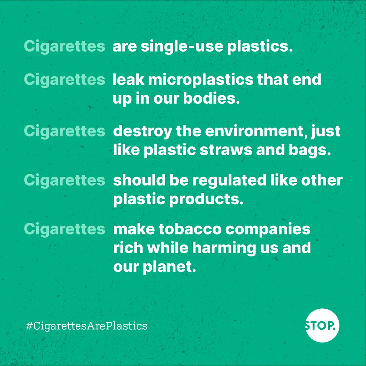 #INC4 - Let's end the unnecessary single-use plastic of cigarettes by banning filters. Learn more: ow.ly/sn4750Rfr8l #PlasticPollution #PlasticsTreaty #BreakFreeFromPlastics #BeatPlasticPollution