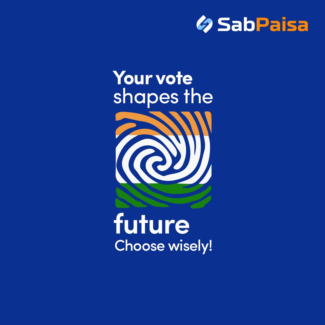 Your vote shapes the future! 
and your payment gateway shapes the customer experience. 

Choose wisely for both! 

 #Vote #LokSabha #Election #LokSabhaElections2024 #SabPaisa  #Election2024 #PaymentGateway