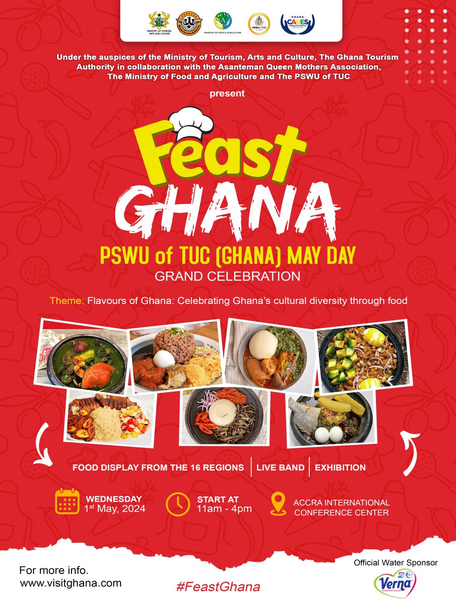 Get ready to dive into the heart of Ghana’s culture! Tune in to @Okay1017fm at 3pm to catch Rev. Jones Aruna Nelson, in an enlightening chat with @AbeikuSantana on the grand Feast Ghana celebration. 🍽️
#FeastGhana #FlavoursOfGhana #ExperienceGhana #ShareGhana #EatGhana