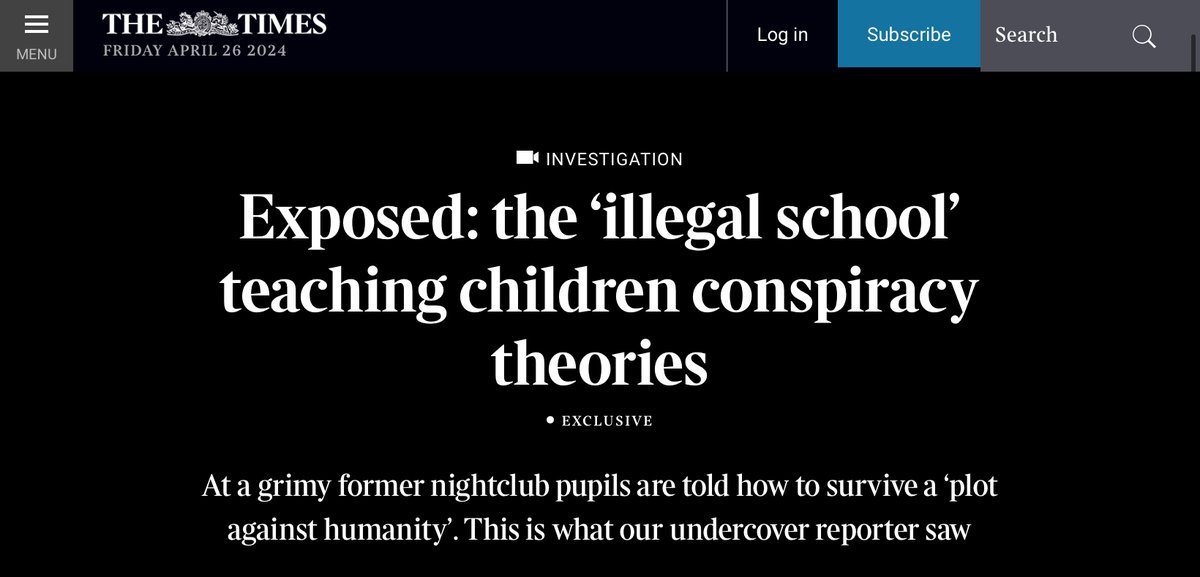 GCs! Let’s not be too hasty in dismissing this school! After all, there is no doubt that their teachings on Gender Ideology are exactly in line with The Times’ editorial position. And especially with @VictoriaPeckham’s columns (like the one she wrote alleging child sacrifice).