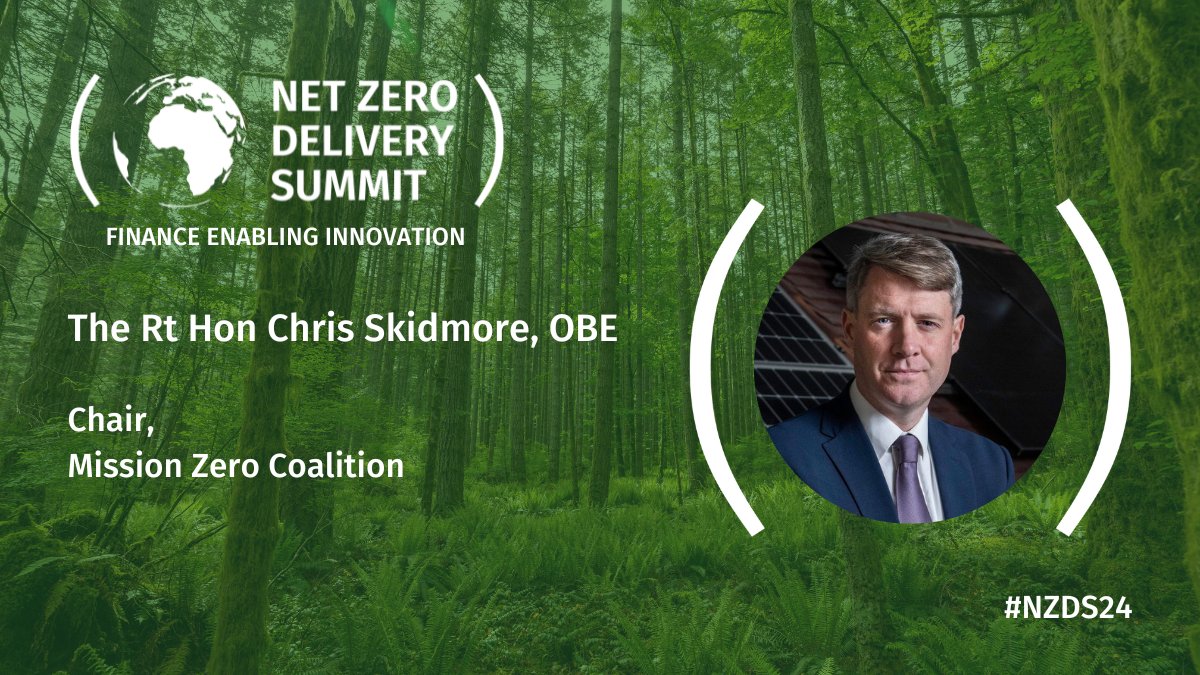 We are delighted to announce that @CSkidmoreUK, Chair of the Mission Zero Coalition, will be speaking at the Net Zero Delivery Summit on 4 June. Register now for free and join the online global audience for the Net Zero Delivery Summit 2024.