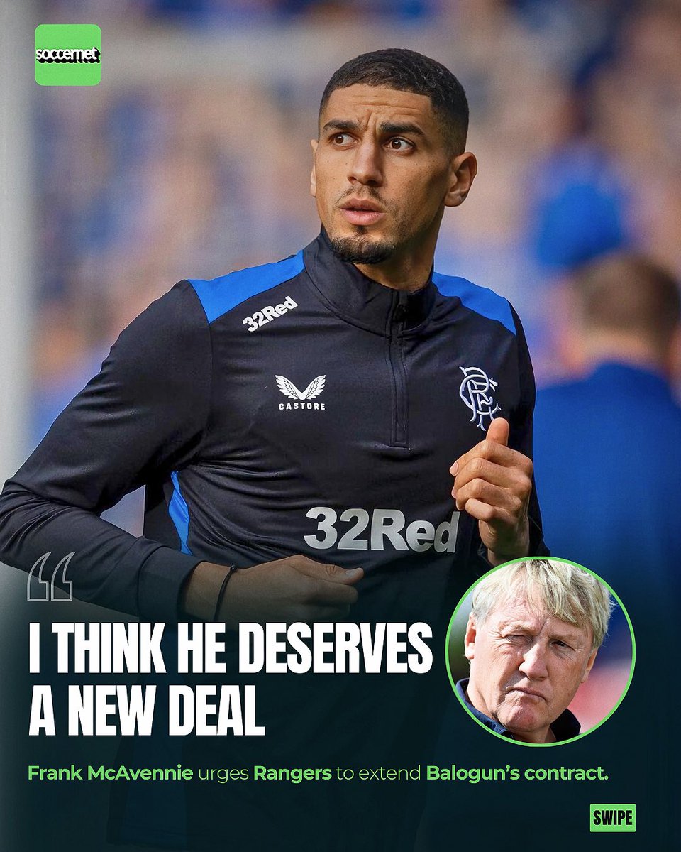 Former Celtic and West Ham United forward, Frank McAvennie, has urged the Rangers board to renew Leon Balogun’s contract, claiming the Nigerian deserves regular playing time.🚨

🧷: soccernet.ng/2024/04/i-thin…

📲: #soccernet | #leonbalogun #glasgowrangers | #frankmcavennie