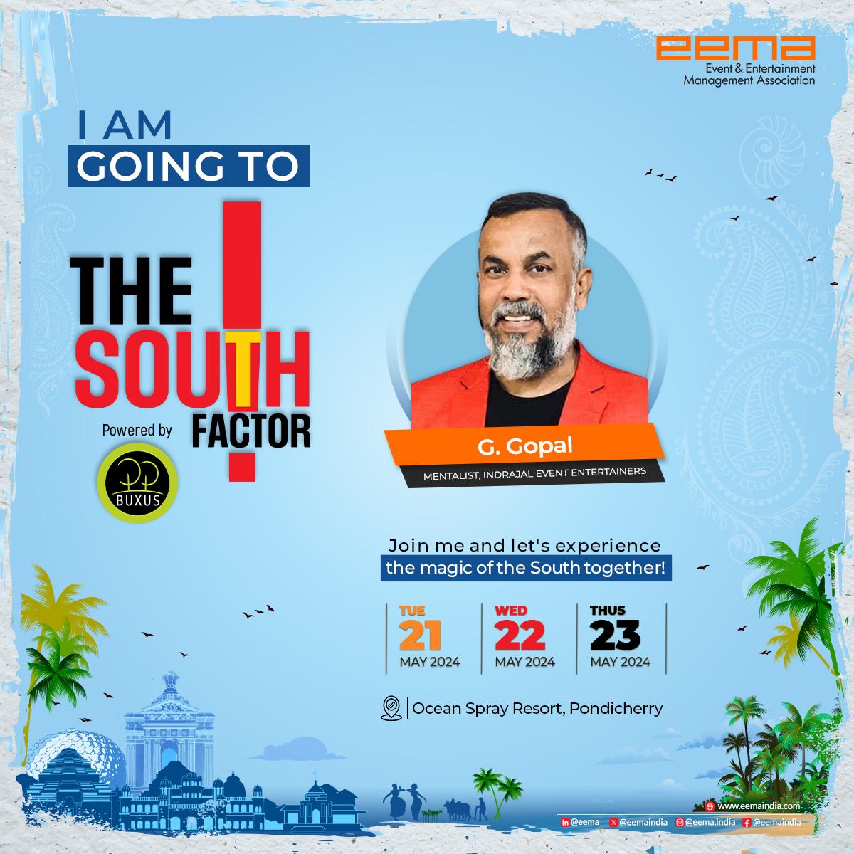 Southward Bound for EEMA South Factor! Excited to be heading to the enchanting Pondicherry for EEMA South Factor. Experience insightful workshops, strategic networking, and unforgettable experiences at the stunning Ocean Spray Resorts from May 21st to 23rd.