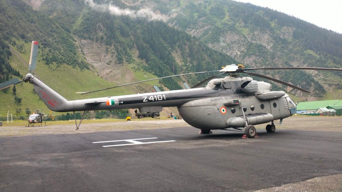 Airwing of Border Security Force (BSF) 🇮🇳 The only CAPF to operate an air wing, its present inventory consists of the following aircraft: ✅ 1x Embraer-135 BJ ✅ 1x HAL Cheetah ✅ 6x HAL Dhruv ✅ 6x Mi-17 1V ✅ 8x Mi-17 V5 #IADN