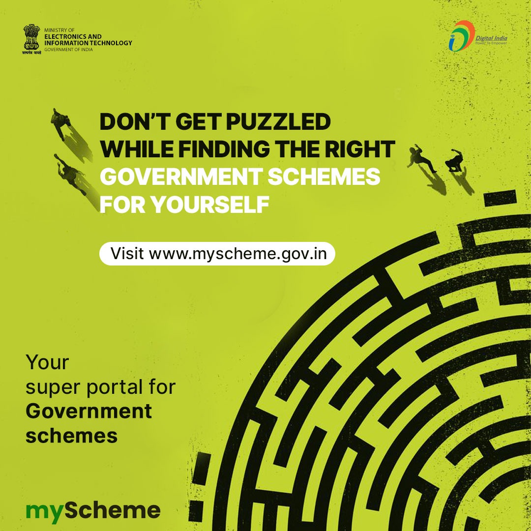 _DigitalIndia's tweet image. myScheme is your one-stop solution to find out all the relevant schemes of the Centre as well as States/UTs. Visit now myscheme.gov.in

#DigitalIndia #SchemesforYou @myscheme_gov