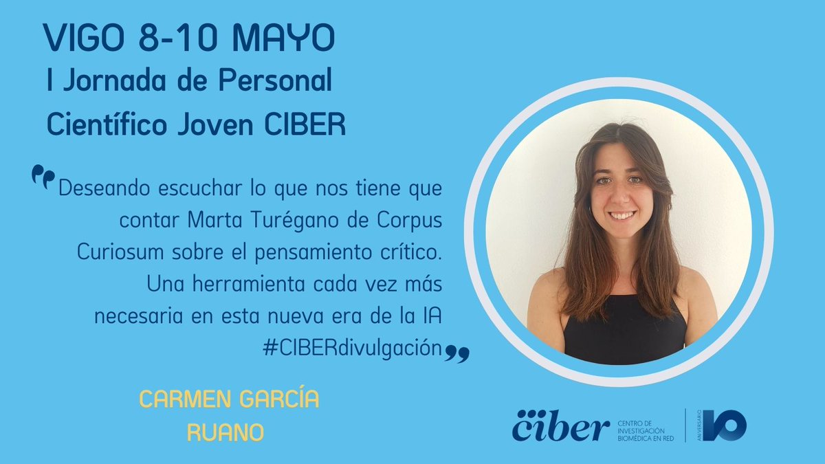 👉Comenzamos a presentar a los Jóvenes del comité de la I Jornadas de Personal Científico Joven 🥳 👩‍🔬🧑‍🔬 - Miguel Bastos (@CIBERONC) - Carmen García (@CIBER_OBN) #CIBERjoven #10añosCIBER