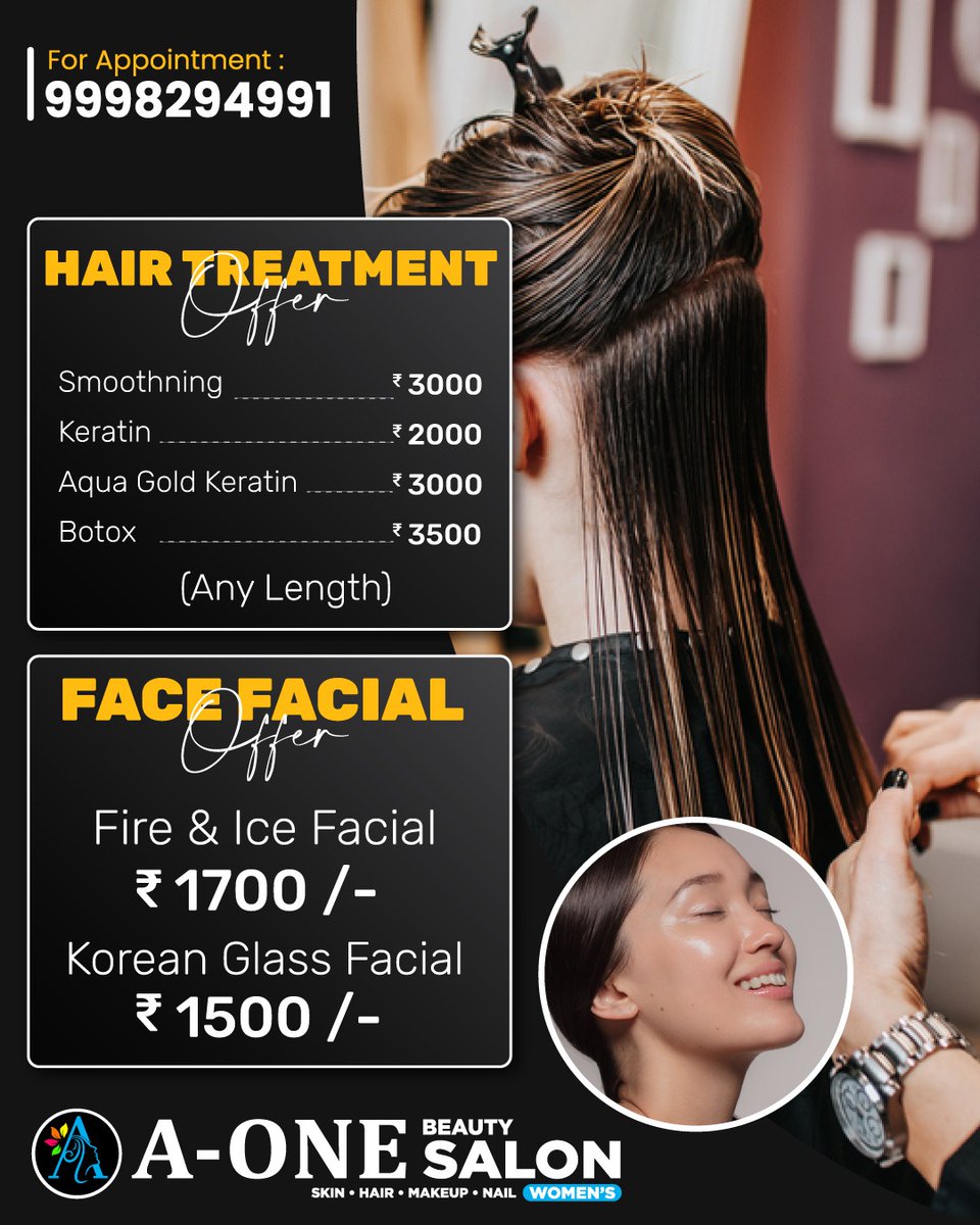 Enhance your facial glow with Fire & Ice Facial or Korean Glass Facial at A-One Beauty Salon.

For Inquire Now -:👇🏻
📞: +91 99982-94991
📍: g.co/kgs/rVTZiF

#aonebeautysalon #beautysalon #newlook #hairsalon #makeuplook #makeupartist #facial #skincare #glassskin #glow
