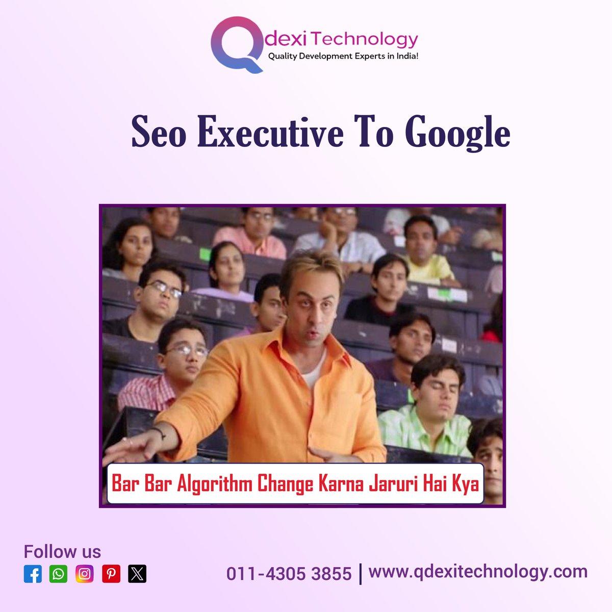 Quality development experts in India excel in SEO. Constant algorithm changes can enhance search engine performance. Qdexi Technology: Quality Solutions, Innovative Approach.

#QualityDevelopment #ExpertsIndia #SEOExecutive #GoogleAlgorithm #AlgorithmChanges