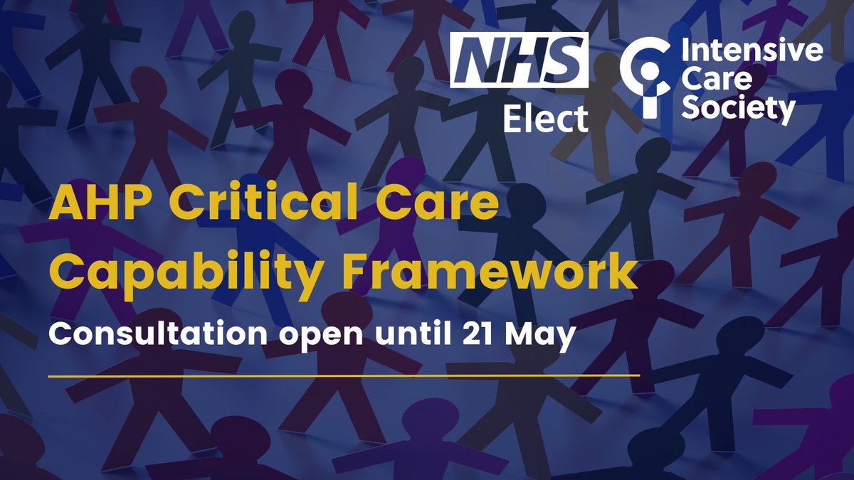 The new Allied Health Professions Critical Care Capability framework is now out for public consultation.

@CollegeODP @BDA_Dietitians @thecsp @RCSLT @theRCOT @BACCNUK 

Consultation is open until 21 May, and all feedback can be given directly at bit.ly/AHPFramework