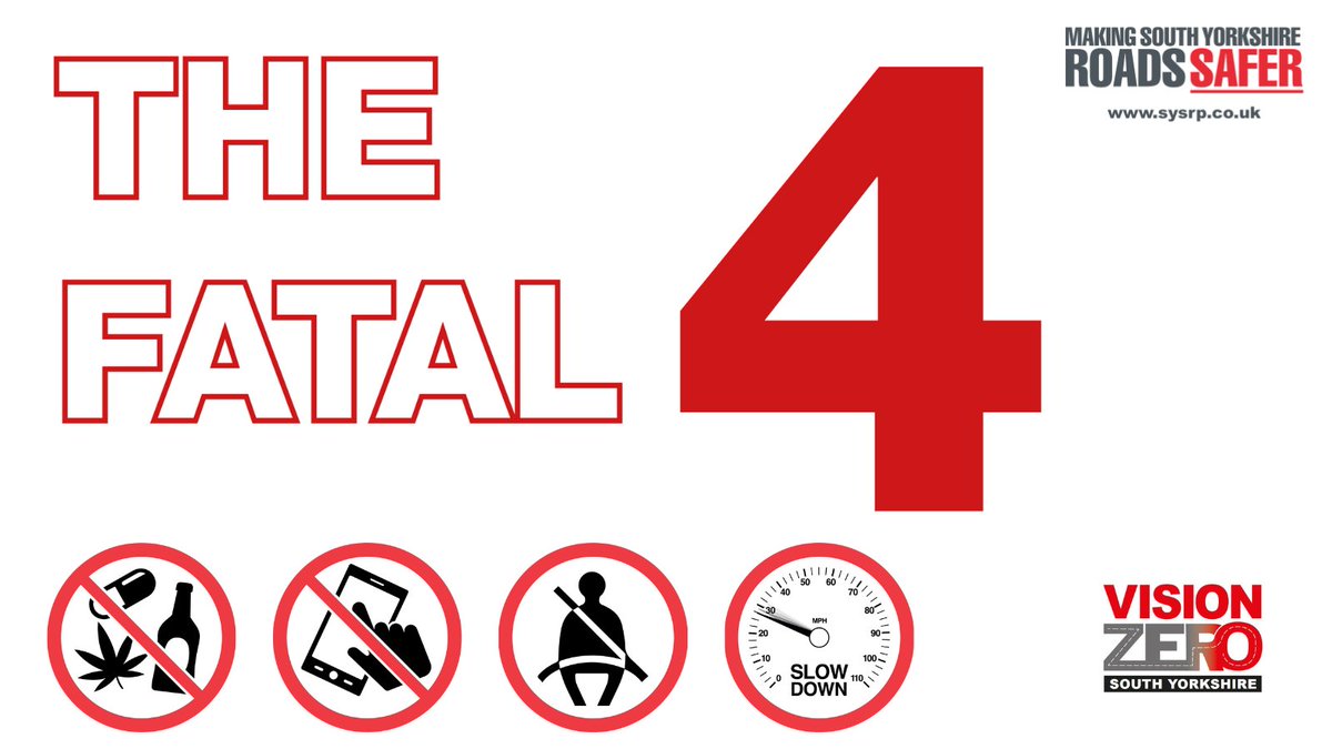 Good morning - how was your weekend? Quick reminder of the #fatalfour as we come to the end of April. Drink & drug driving, mobile phones, speed & seat belts - if you stick to the rules on these four you can help to save lives. #barnsley #doncaster #sheffield #rotherham