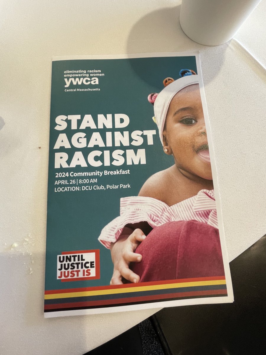 Always, always proud to be associated with ⁦@YWCACentralMass⁩ and their very important #standagainstracism community breakfast. Packed house ⁦@PolarPark⁩ this am. With other elected’s ⁦@senrobynkennedy⁩ & ⁦@King4Worcester⁩ - they walk the walk. ☮️