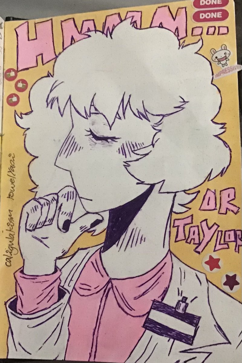 Last page of my sketchbook!! Decided to doodle dr Taylor from ACO from memory so her hair isn’t accurate at all but fuck it we ball
#aclockworkorange