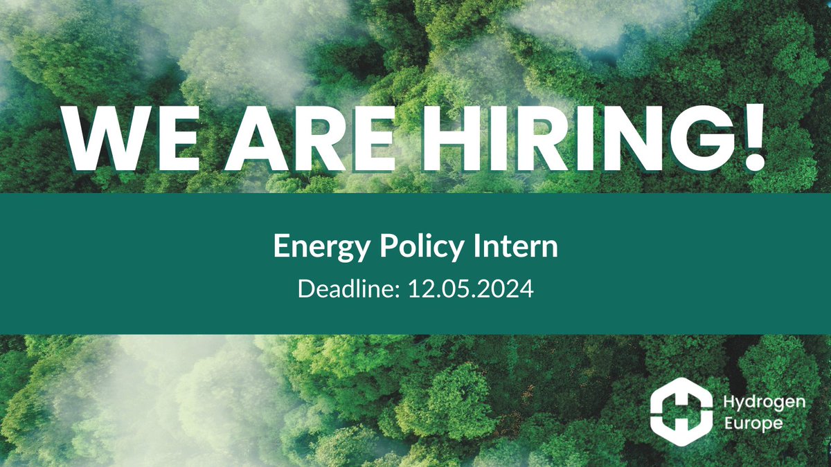 #WeAreHiring! #H2Europe seeks an #energypolicy #Intern

Are you a graduate in #politicalscience, #EUstudies or similar, who is interested in #h2?

#ApplyNow for this opportunity in the non-profit world!

Deadline: 12.05.2024
👉hydrogeneurope.eu/job-market/ene…