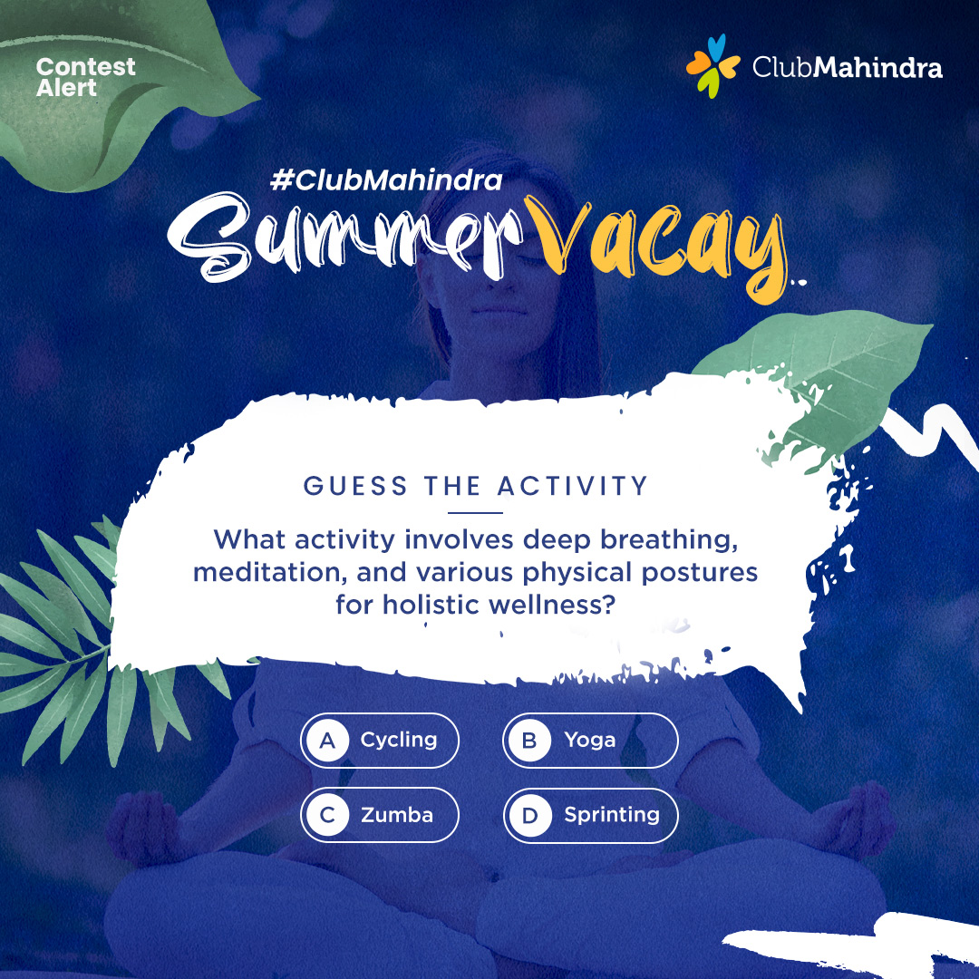 #ContestAlert​ 9 of 12 Participate in all #ClubMahindraSummerVacay contest posts & win.​ STEPS 1) Commenting using #ClubMahindraSummerVacay &
@clubmahindra is mandatory​​  2)Participate in all 12 contest posts  Winners get Amazon vouchers worth INR 500 each.​​LAST DATE: 5th May24