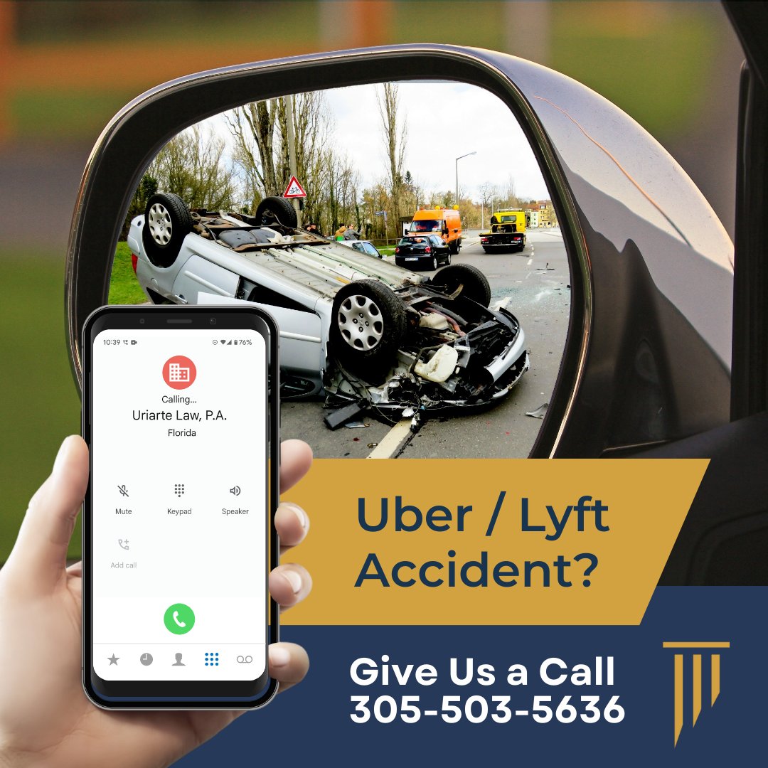 Don't Get Sidelined by a Ridesharing Accident. 
Hitting the road with Uber or Lyft can be convenient, but accidents happen.
Get back on your feet, not on the rideshare waitlist. Contact Uriarte Law today for a free consultation.
📞 305-503-5636⁣⁣⁣⁣⁣⁣⁣⁣⁣⁣⁣