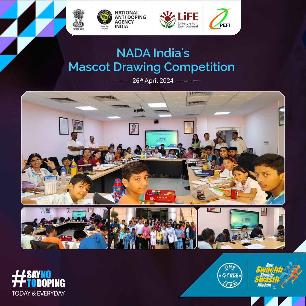 Where every stroke creates a level playing field!

In an endeavour to celebrate the spirit of #PlayTrue Event, NADA India and Physical Education Foundation of  India jointly organised a Mascot Drawing Competition on 26th April, 2024.

@wada_ama