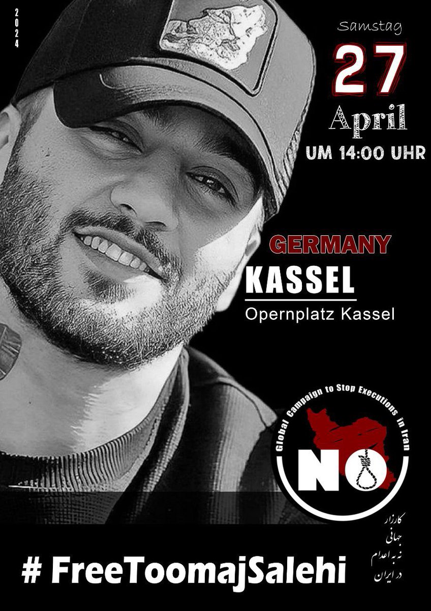 Attention Kassel Germany
Saturday 27 April 2024
For #ToomaSalehi 

#توماج_صالحی
#مجاهد_کورکور
#رضا_رسایی
#عباس_دریس