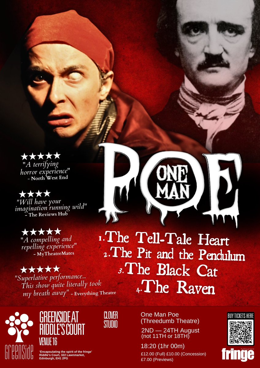 It’s #QuickFlyer Friday for #edfringe and we are proud to share our final poster designs for ‘A Montage of Monet’ + ‘One Man Poe’ !! More info about ‘Monet’ here 👉 tickets.edfringe.com/whats-on/monta… More info about ‘Poe’ here 👉 tickets.edfringe.com/whats-on#q=%22… Both playing at @GreensideVenue 💚