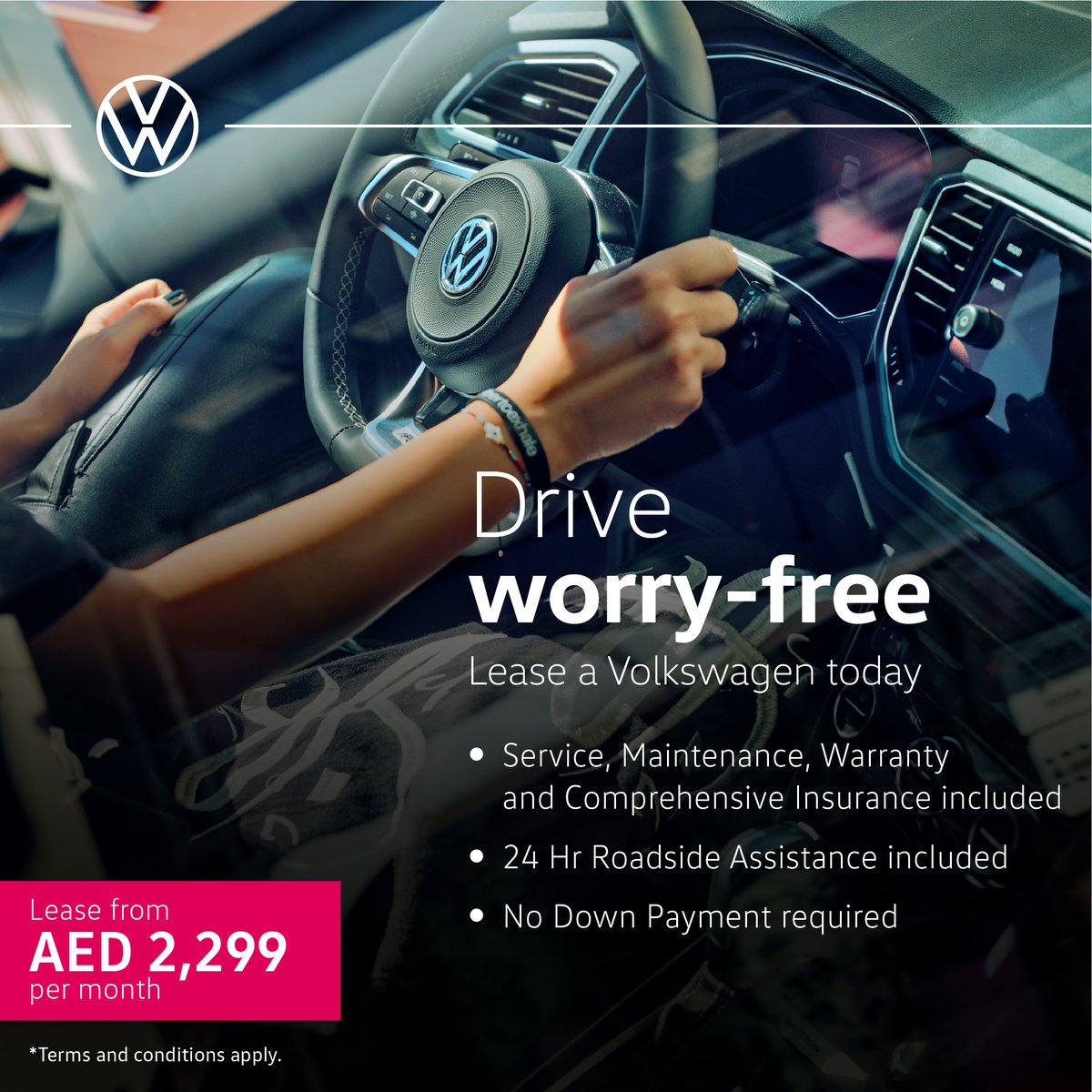 Lease a Volkswagen today from AED 2,299/month. Visit your nearest Al Nabooda Automobiles Volkswagen showroom to know more. Terms and Conditions apply.* #VWDubai #AlNaboodaAutomobiles #carleasing #carservice #offer