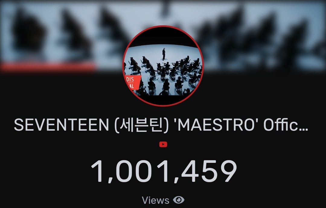 [🔴YOUTUBE] SEVENTEEN 'MAESTRO' | Official Teaser 2 has reached 1,001,459 views on YouTube in 21 hours & 55 minutes after its release! 🎉 Keep streaming CARATs! Let's do this together! 🤩 ▶youtu.be/kzgxNOfrEtE?si… @pledis_17 #SEVENTEEN #세븐틴 #MAESTRO #17_IS_RIGHT_HERE