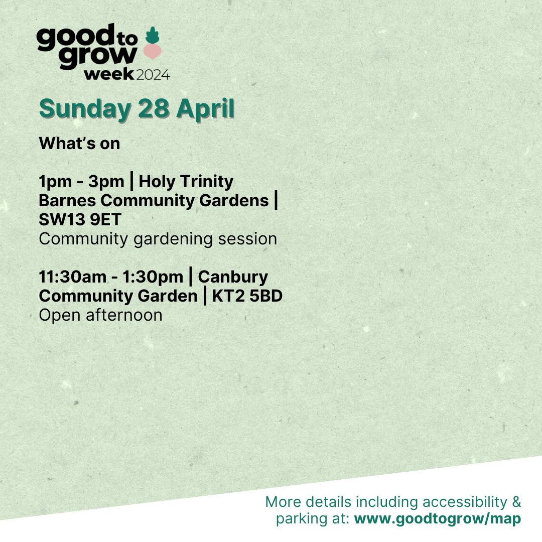Spend your Sunday exploring your local community gardens and getting involved with some exciting growing activities! #GoodToGrow2024 #Nature #CapitalGrowth #GrowingForNature #UrbanNature #WhatsOnLondon
