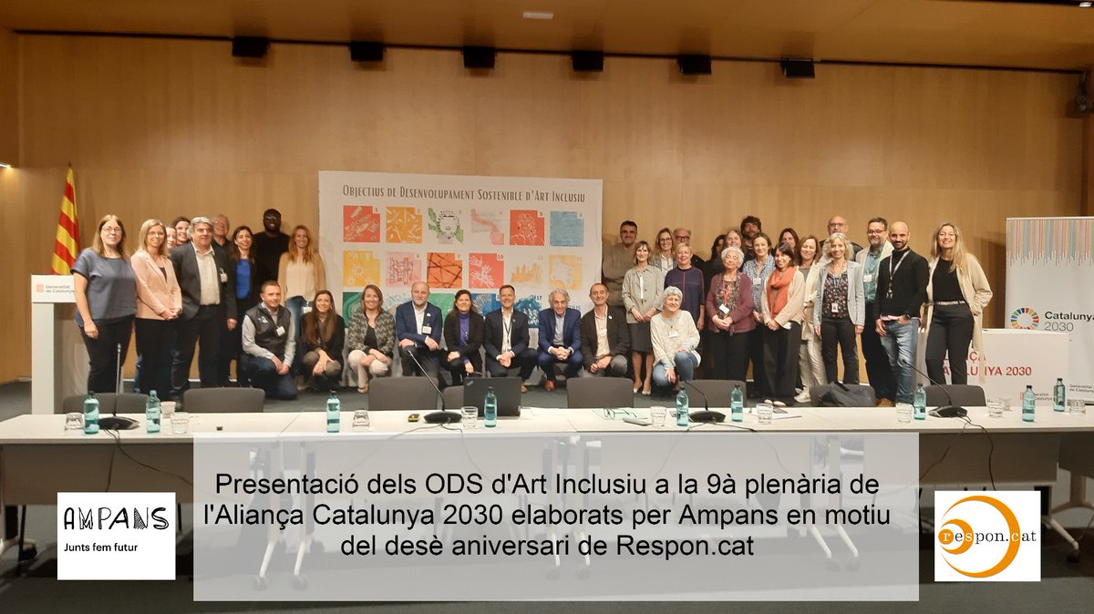 Presentació dels ODS d'Art Inclusiu a la 9a plenària de l'#AliançaCatalunya2030 elaborats per @Ampans  en motiu del desè aniversari de Respon.cat @catsostenible @jmcanyelles