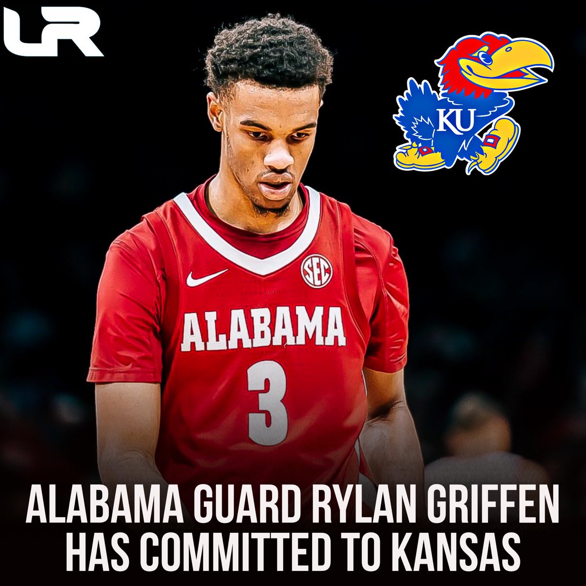 NEWS: Alabama transfer Rylan Griffen has committed to Kansas and Bill Self. First by @jeffborzello. Griffen is a native of Dallas, Texas who has spent the last two seasons at Alabama. He’s a former 4⭐️ recruit. He averaged 11.2PPG, 3.4RPG and 1.9APG this season. Shot 39.2% from…