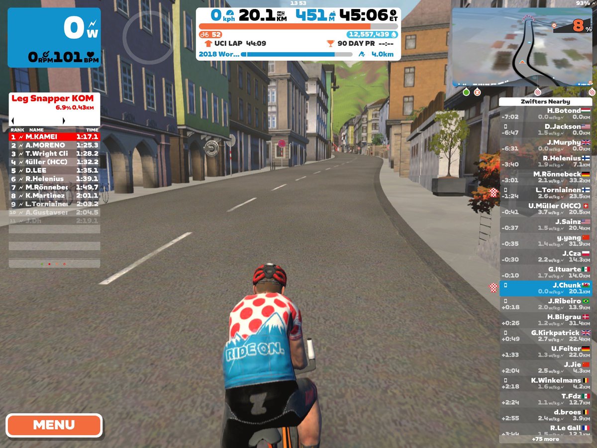 In the crazy world of online #cycling a polka dotted jersey is not to be sniffed at! @GoZwift @ZCommunityLive
