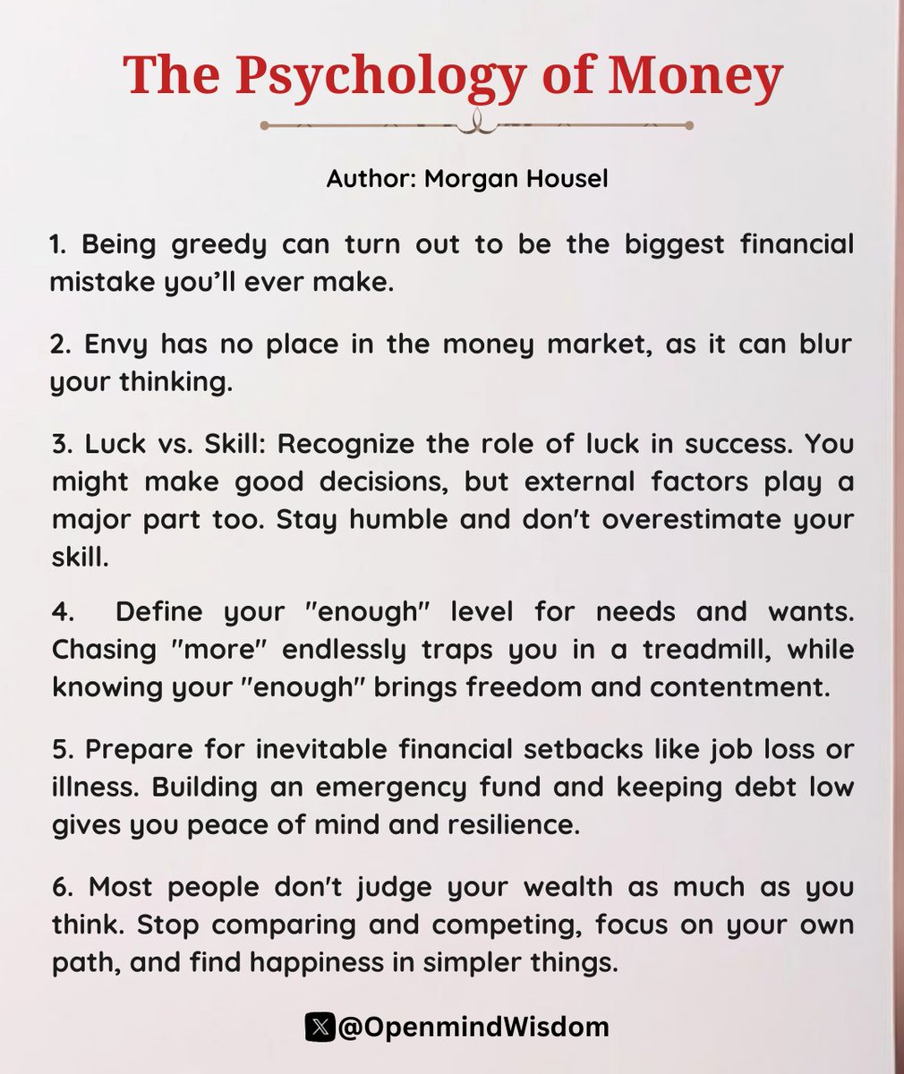 The Psychology Of Money: 📚🔖