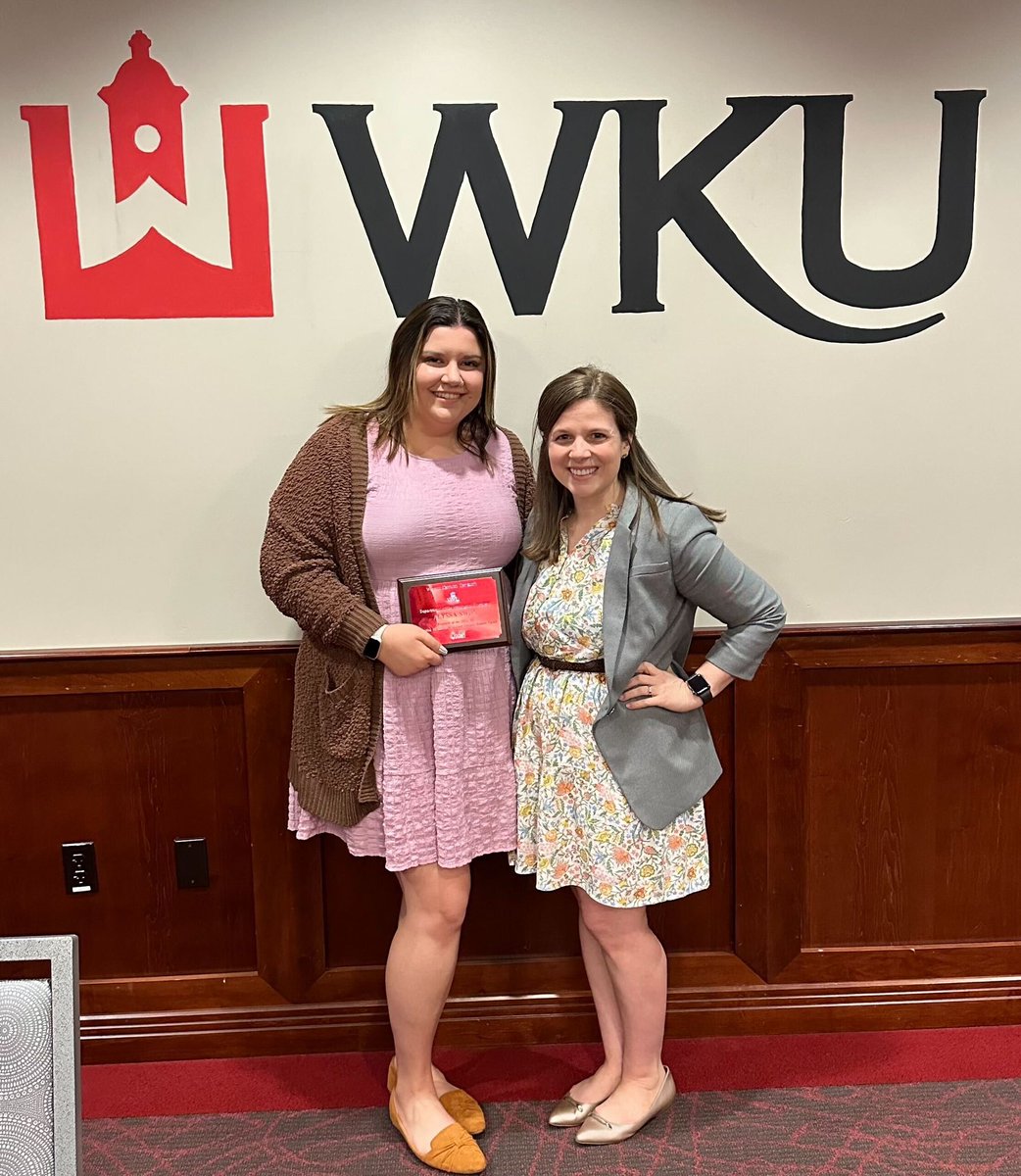 Congrats again to @lyssaswift_ for receiving the Outstanding Psychological Sciences Concentration Graduate Student award at the @wkuogden student award ceremony this past weekend. @PsySciencesWKU