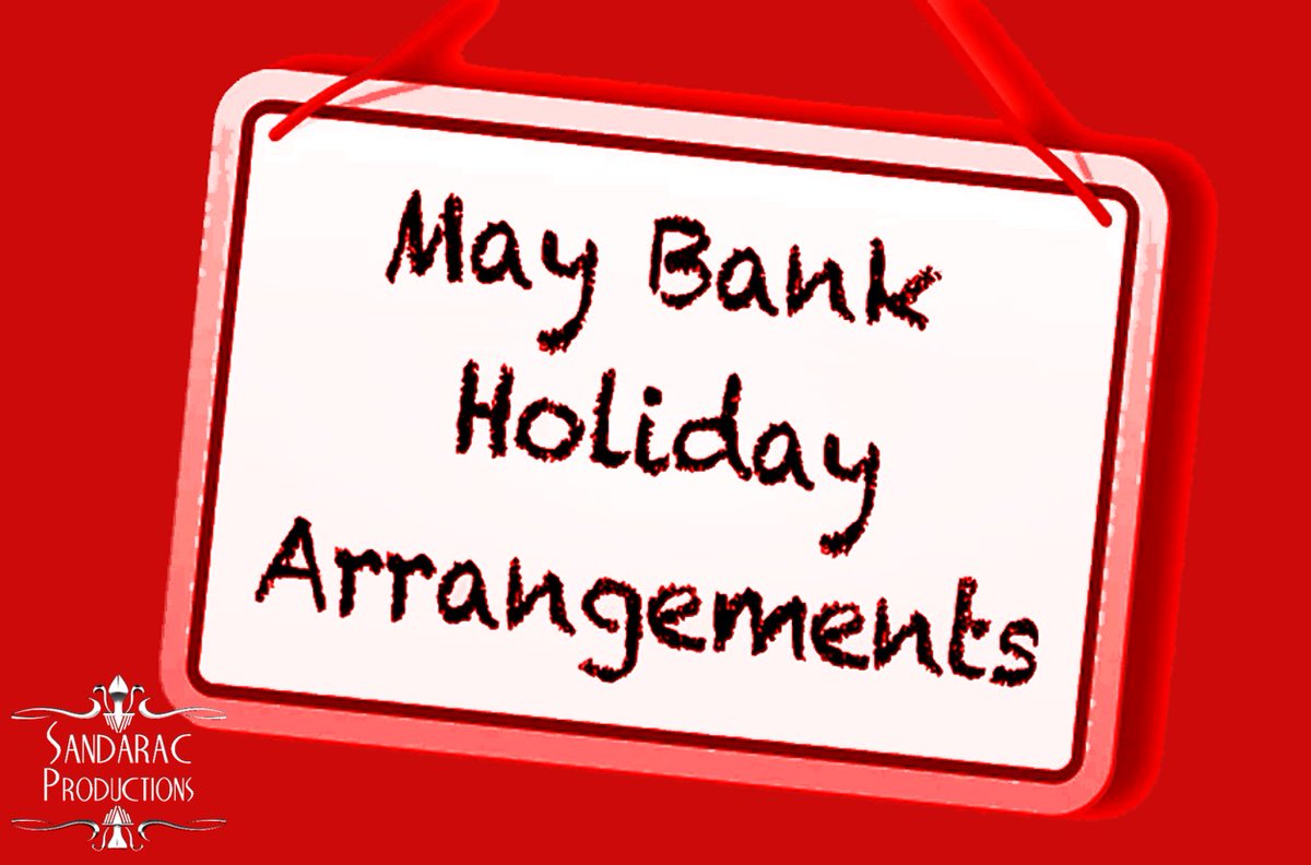 With two #BankHolidays in May, we thought we'd give you advance notice of when the Productions office will be closed.  All dates are inclusive.

May 4th - 6th
May 24th - 27th