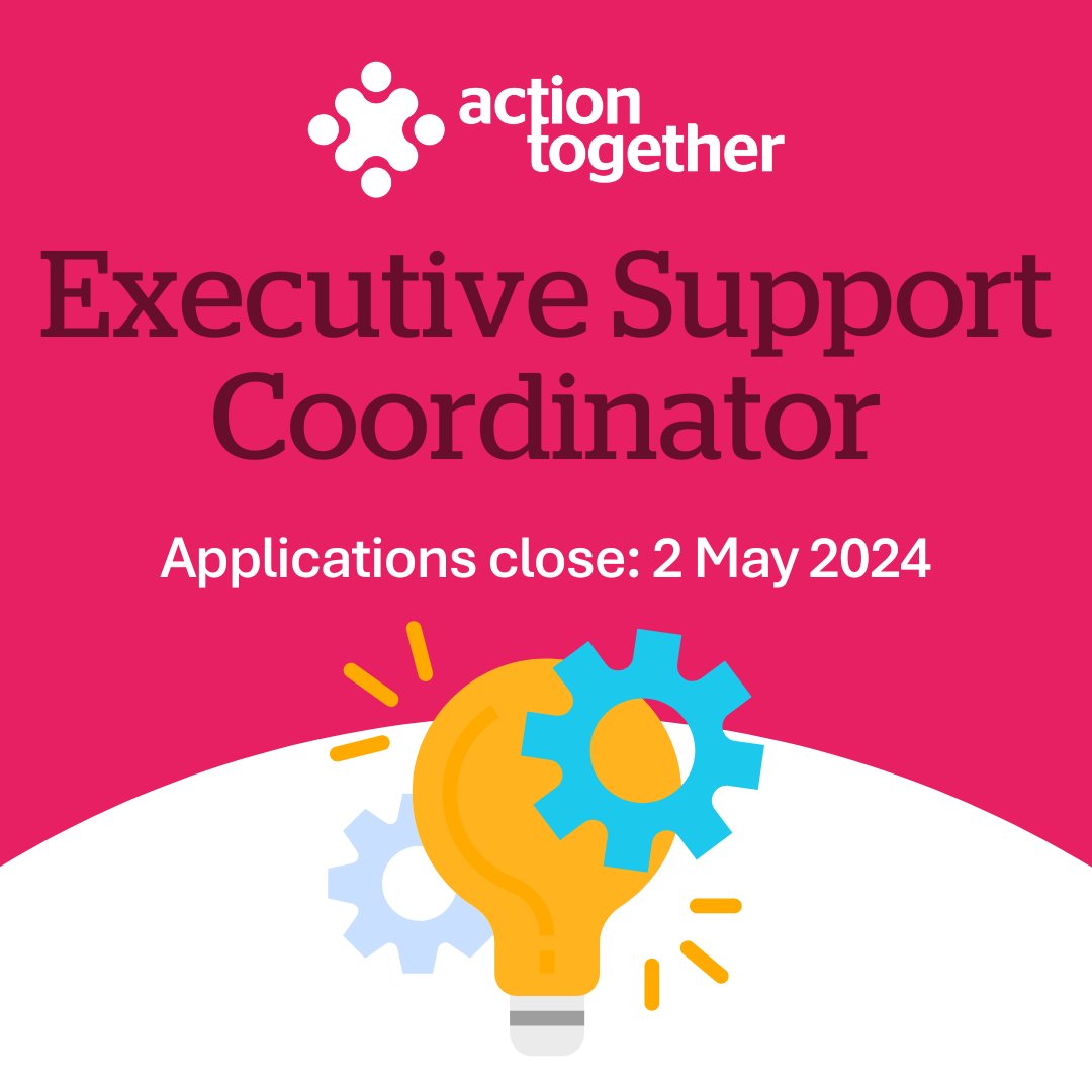 🚨 Just less than a week left to apply for our Executive Support Coordinator role at Action Together 🔍 We’re looking for someone with outstanding organisational skills and excellent attention to detail 👉 Visit actiontogether.org.uk/executive-supp… to find out more