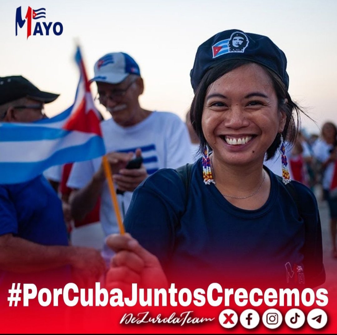 @DeZurdaTeam_ @CTCStgodeCuba @CtcLaHabana @UlisesGuilarte @DiazCanelB @DrRobertoMOjeda @EVilluendasC @PartidoPCC @DefendiendoCuba @cafemartiano #UnLatidoPor #Cuba 🇨🇺, por este pueblo de gigantes que lucha frente a las adversidades, en defensa del socialismo y por la paz mundial, unidos porque #TenemosMemoria y #PorCubaJuntosCrecemos. Por otro 1ero de Mayo victorioso.

#DeZurdaTeam 🤝🐲
#AduanadeCuba