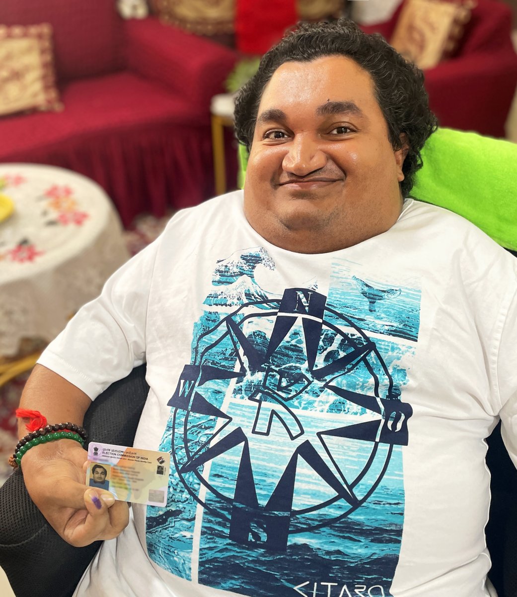 Sai Kaustuv Dashgupta (@saikaustuv) on Twitter photo Gratitude to <a href="/ECISVEEP/">Election Commission of India</a> <a href="/mygovindia/">MyGovIndia</a> for providing special facilities to #disabled people for voting. I cast my FIRST VOTE in #Bengaluru with absolute dignity from my home through Postal Ballot Method.
Every vote counts! #ElectionsWithTimesNow #LokSabhaElections2024 #Election2024 Gratitude to <a href="/ECISVEEP/">Election Commission of India</a> <a href="/mygovindia/">MyGovIndia</a> for providing special facilities to #disabled people for voting. I cast my FIRST VOTE in #Bengaluru with absolute dignity from my home through Postal Ballot Method.
Every vote counts! #ElectionsWithTimesNow #LokSabhaElections2024 #Election2024