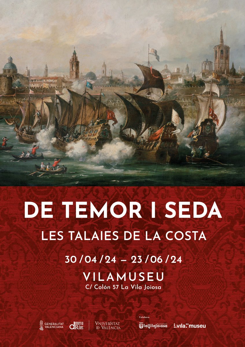 A partir del dimarts 30 d'abril tindrem en Vilamuseu una nova exposició "De temor i seda. Els talaies de la costa", organitzada per la Càtedra Demetrio Ribes de la Universitat de València i la Conselleria de Medi Ambient, Aigua, Infraestructures i Territori.