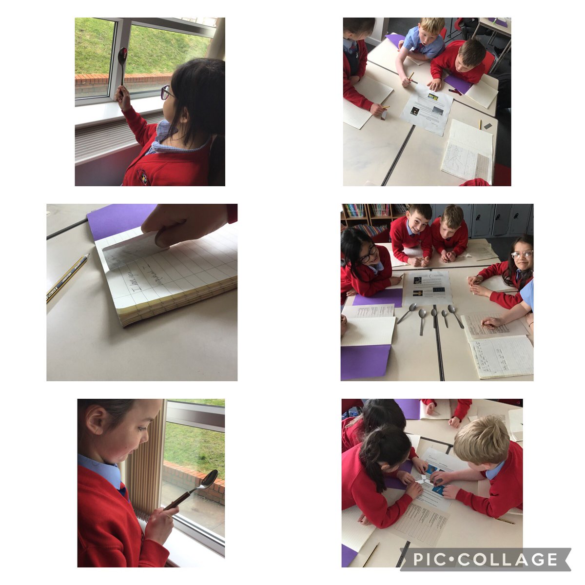 #Y3OLOL have been studying the reflectivity of materials through a carrousel of different activities. 🪞. We explored both convexed and concaved lenses and their effect on the reflected image. #OLOLscience