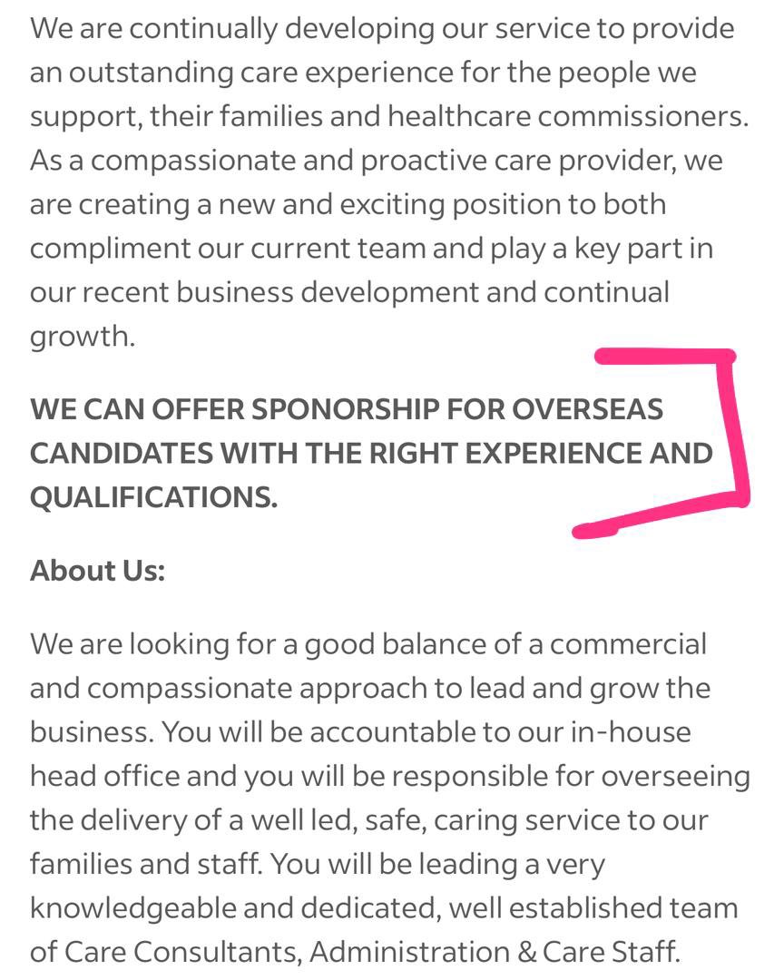 Insignia Healthcare Group in the UK 🇬🇧 is currently recruiting Children Nurses with Visa Sponsorship.

Certificate of Sponsorship is available for qualified applicants applying for this position.

Insignia Healthcare Group can OFFER SPONSORSHIP FOR OVERSEAS CANDIDATES WITH THE…