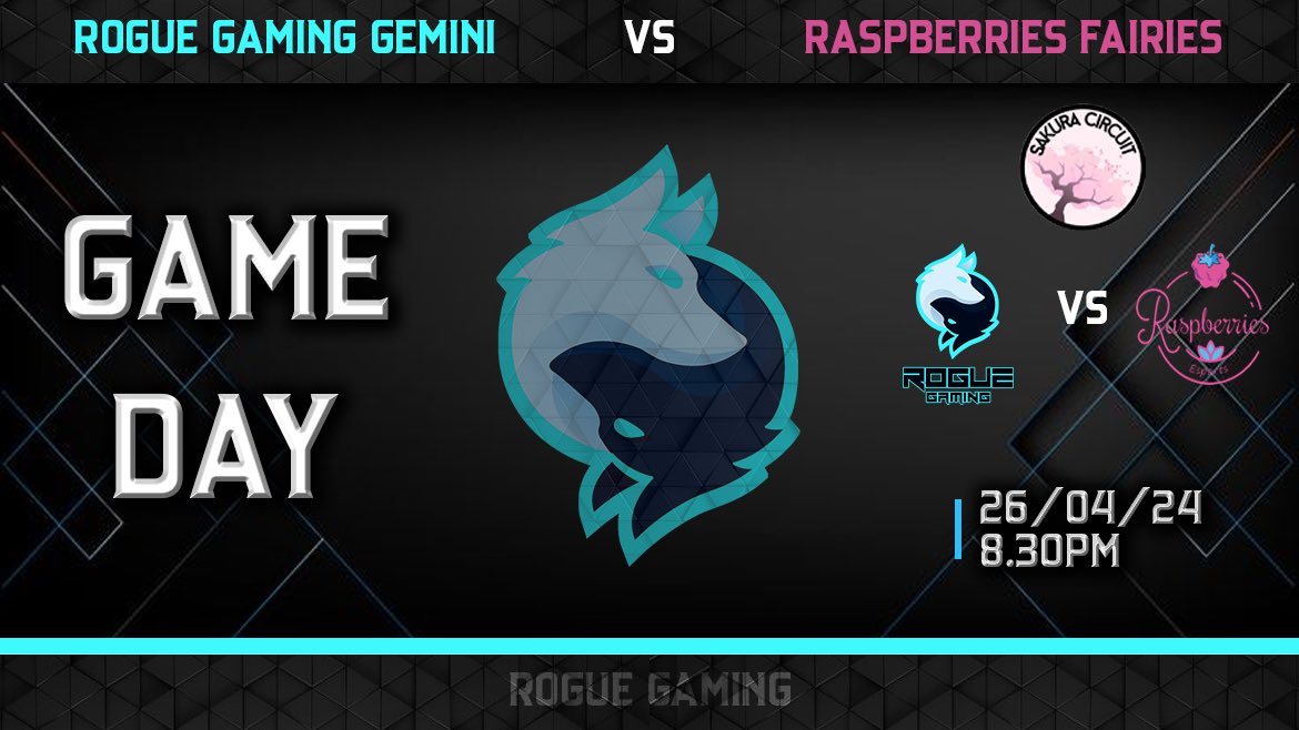 🚨 SAKURA LEAGUE 🚨 ⚔️ Rogue Gaming Gemini Vs Raspberries Fairies ⚔️ 🕖 20:30 Join us in wishing our ladies luck in their first match of the season! Caster: twitch.tv/conair4545 Good luck to Gemini!