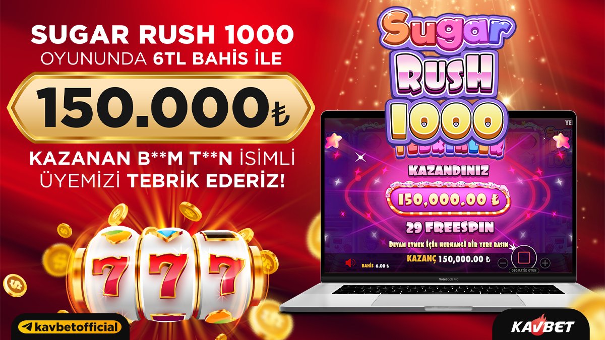🚀Kazanç sağlayan üyemizi tebrik ederiz 😎Kavbet ile Yükseliş Serilerine Devam 🎲 Oyun : Sugar Rush 1000 🎥 TELEGRAM KANALIMIZDAN İZLEYEBİLİRSİNİZ 🏆2.000.000 nakit ödüllü Haftalık Kavbet Slot turnuvasına katılmayı unutmayın!
