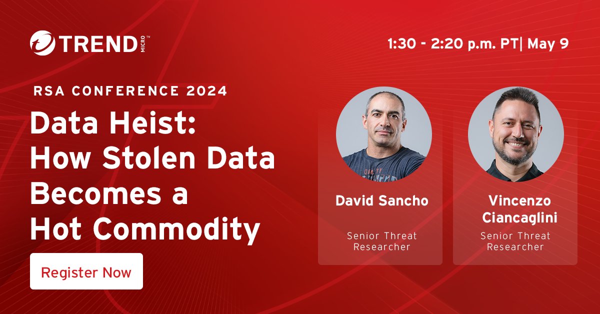 Join our threat researchers at @RSAConference as they take you inside criminal data shops, revealing how stolen info becomes a hot commodity. Gain valuable insights into risk matrices and prioritize defense strategies. Don't miss this session: bit.ly/3Q6B9KH #RSAC